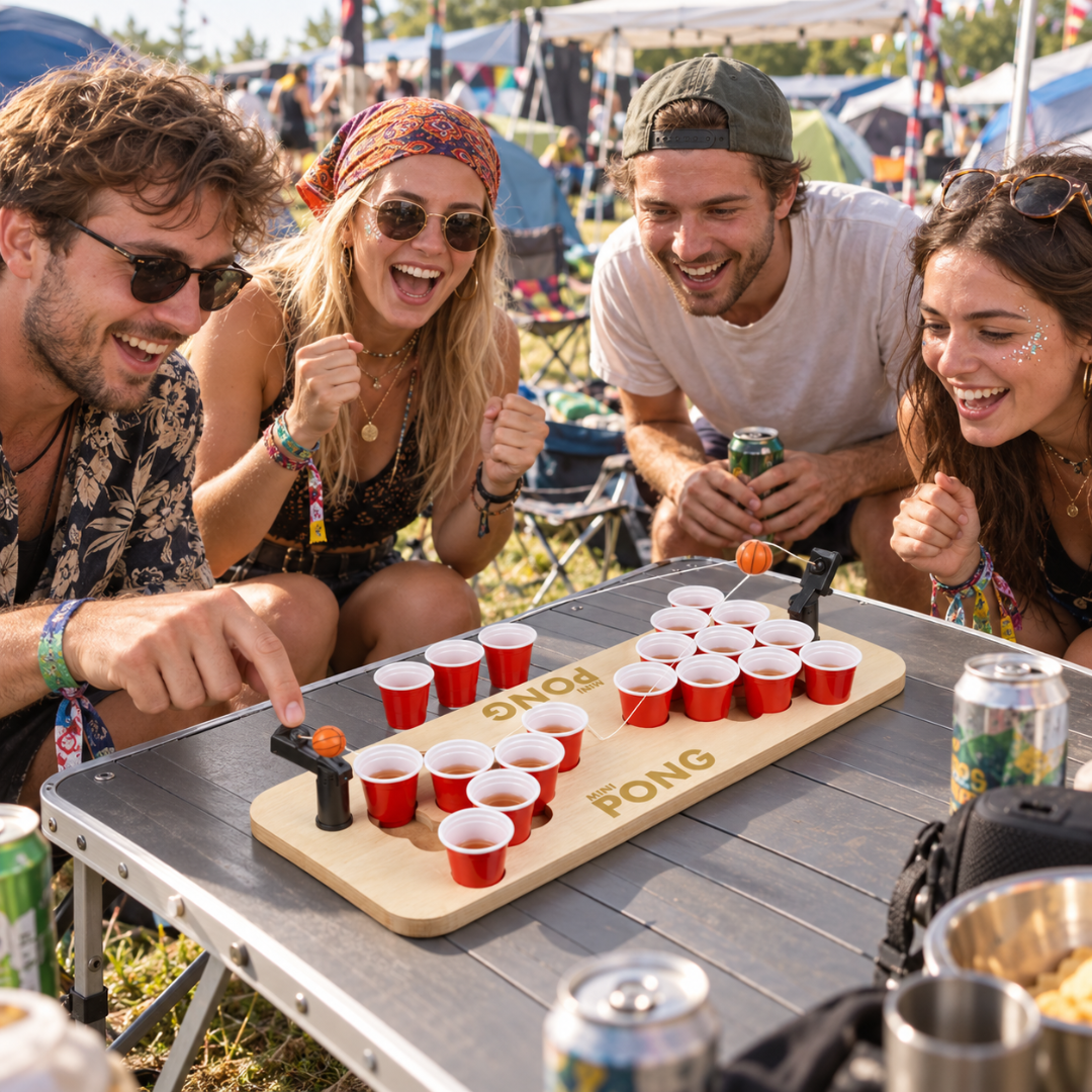 Mini Beer Pong Festival Trinkspiel mit Katapult