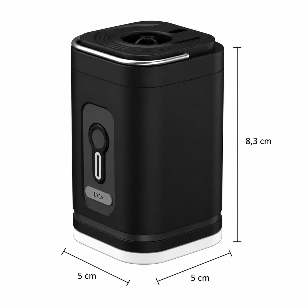 Mini Elektrische Luftpumpe mit LED Licht & Akku Schwarz