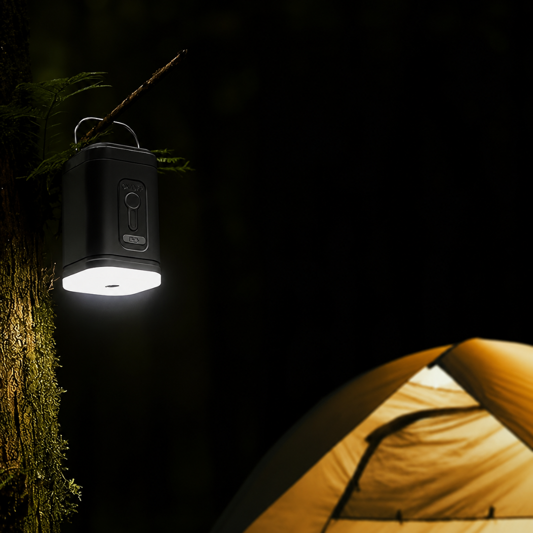 Mini Elektrische Luftpumpe mit LED Licht & Akku Schwarz