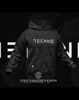 Minimalistic Techno Premium Hoodie (schwarz) - FestivalStuff