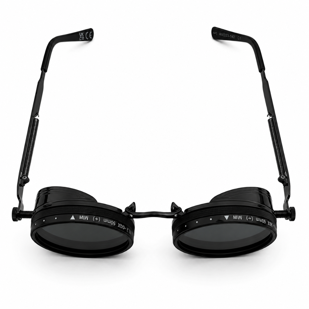 Steampunk ND Sonnenbrille Schwarz – Verstellbare Sonnenbrille UV400