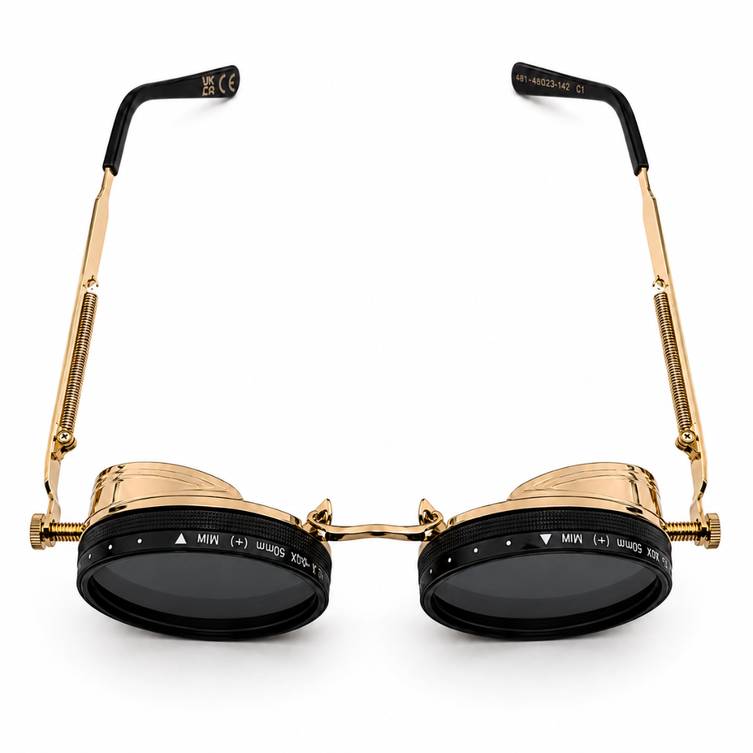 Steampunk ND Sonnenbrille Gold – Verstellbare Sonnenbrille UV400