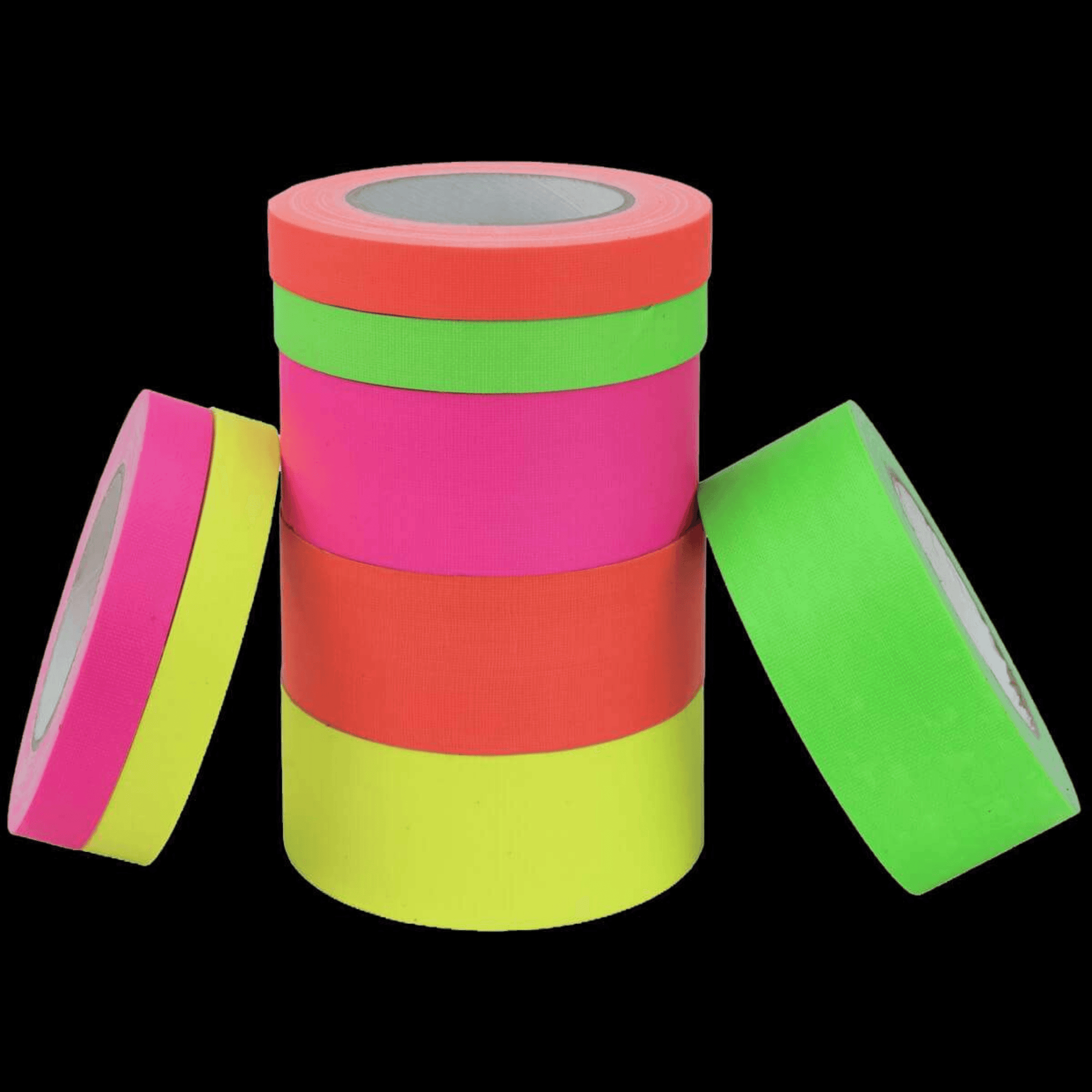 UV Klebeband 4 x 19mm x 25m, 4 x 50mm x 25m, 8er Set - Bunt sortiert - FestivalStuff