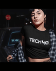 'New Techno' Crop Top (schwarz) - FestivalStuff