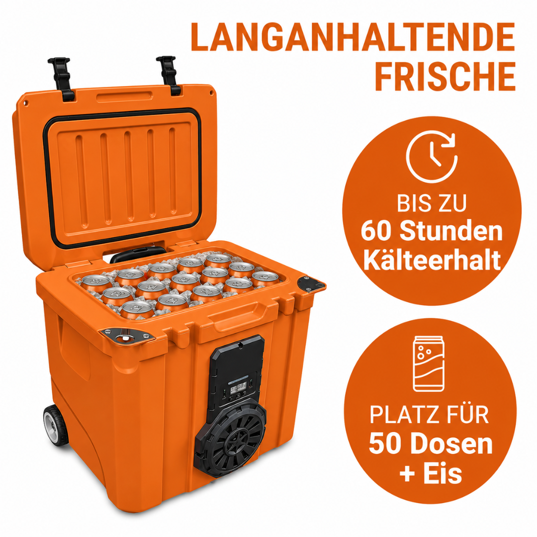 NooMii BeatRoller 35 Orange Kühlbox mit Bluetooth-Lautsprecher