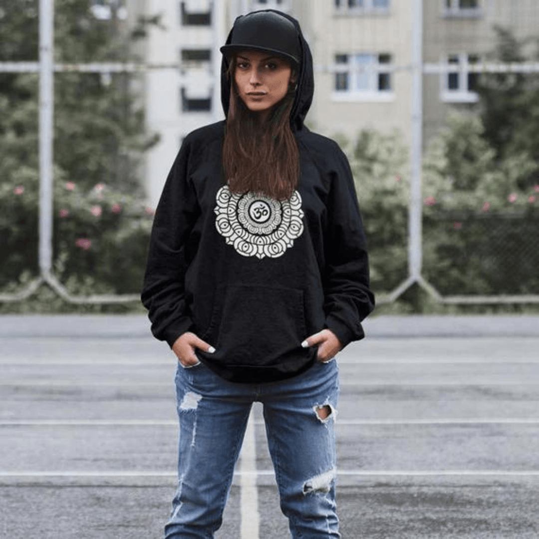 Om Mandala Premium Hoodie (schwarz) - FestivalStuff