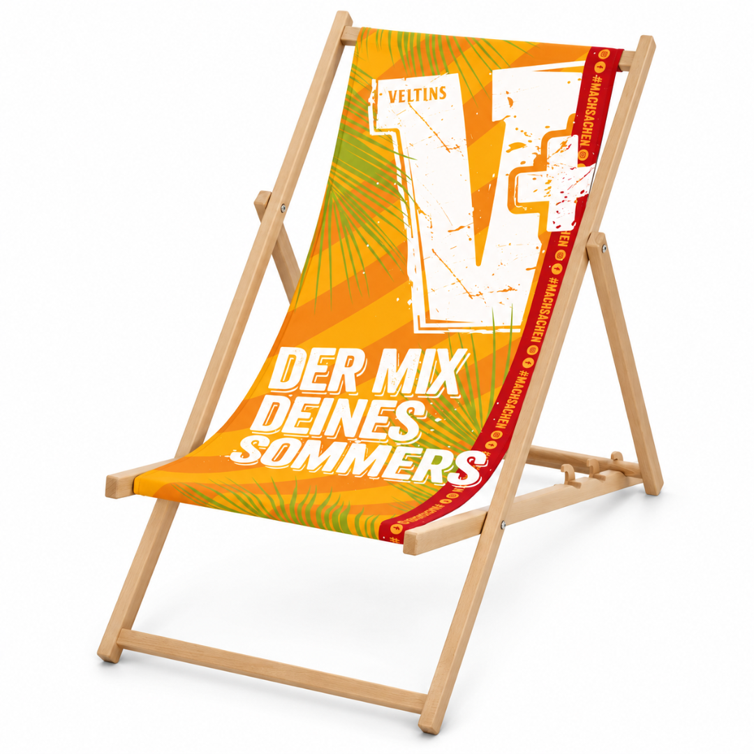 Veltins V+ Curuba Festival Liegestuhl aus Holz
