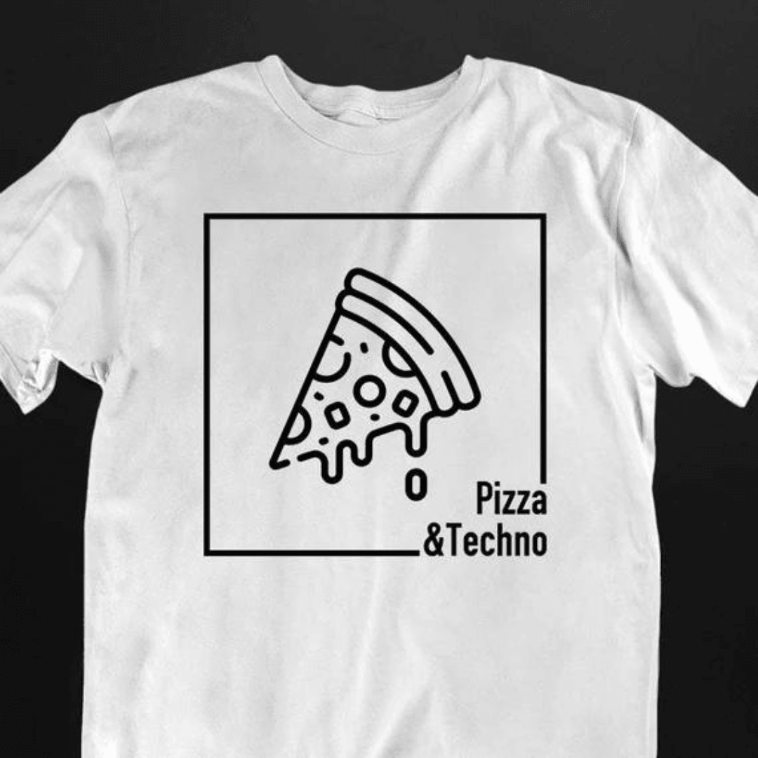 Pizza & Techno T-Shirt (schwarz oder weiß / unisex) - FestivalStuff