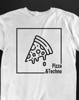 Pizza & Techno T-Shirt (schwarz oder weiß / unisex) - FestivalStuff