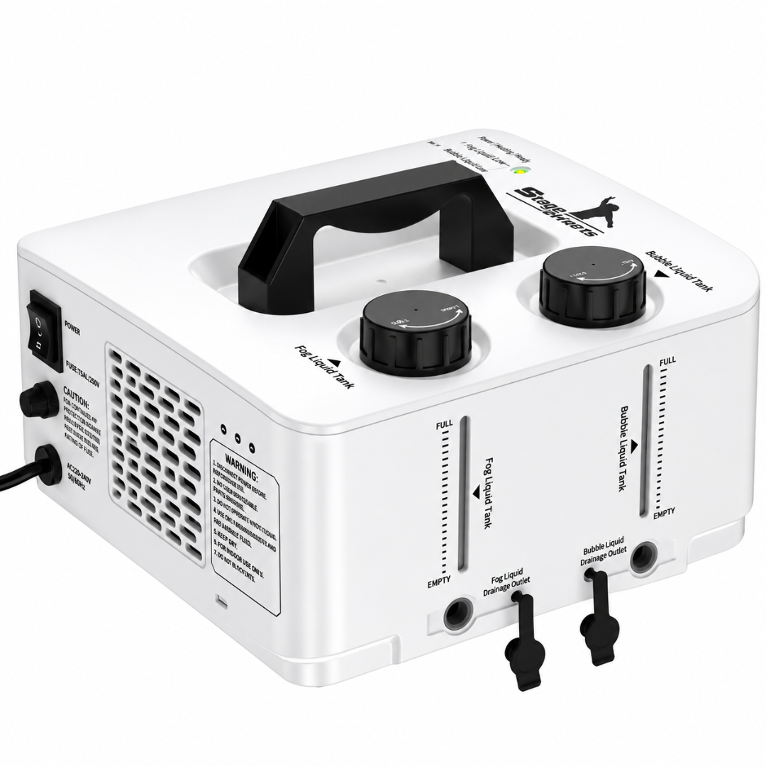 Rauchblasenmaschine 2-in-1 mit Nebel und Seifenblasen
