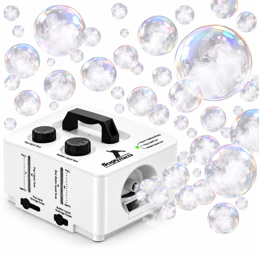 Rauchblasenmaschine 2-in-1 mit Nebel und Seifenblasen