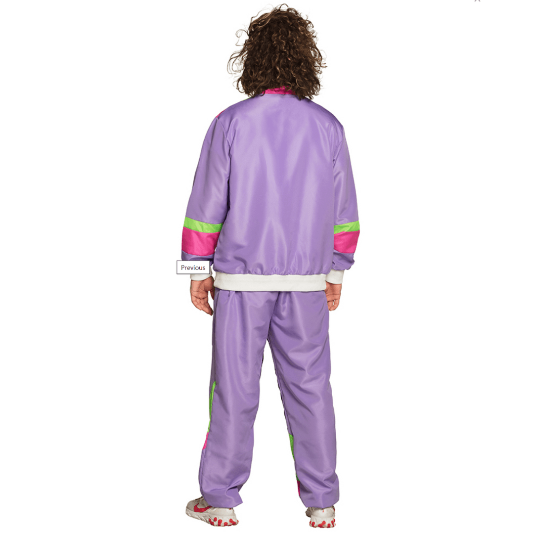 Retro Jogginganzug violett-rosa-grün