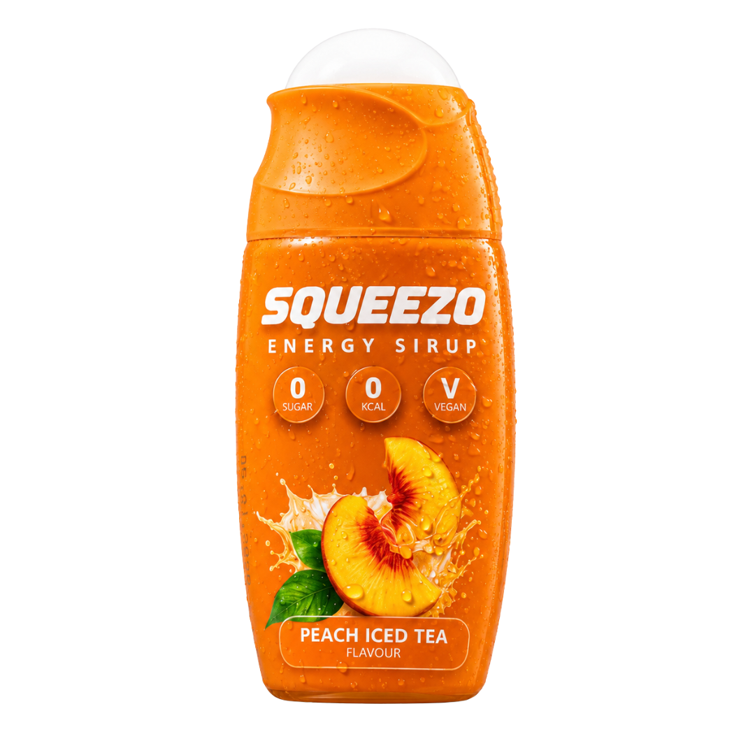 SQUEEZO Peach Iced Tea Energy Sirup
