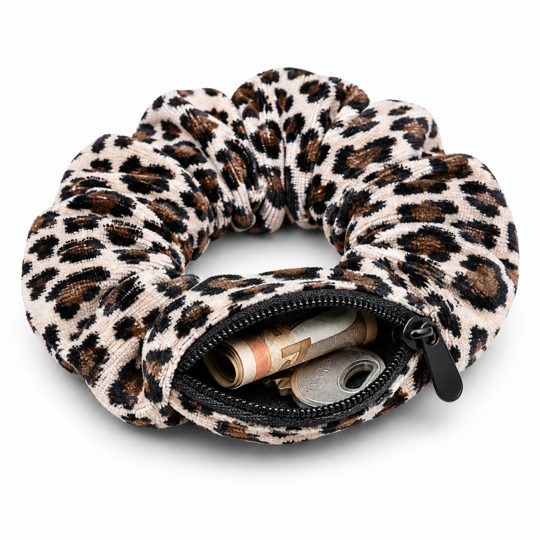 Scrunchie Animal Print mit Geheimfach