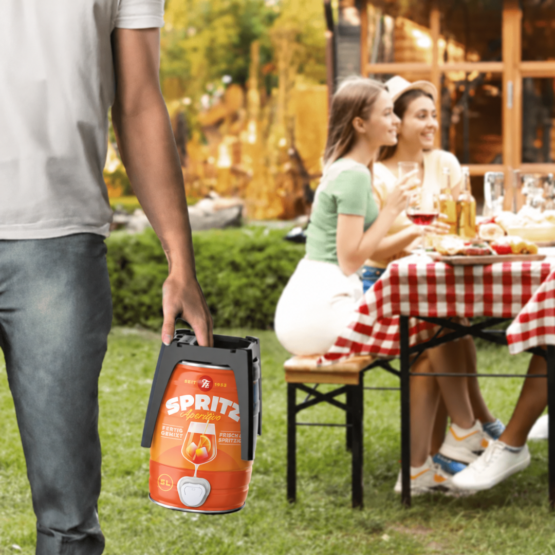Aperitivo Spritz Festival Set 5 l mit Fasshalterung & Orangenscheiben