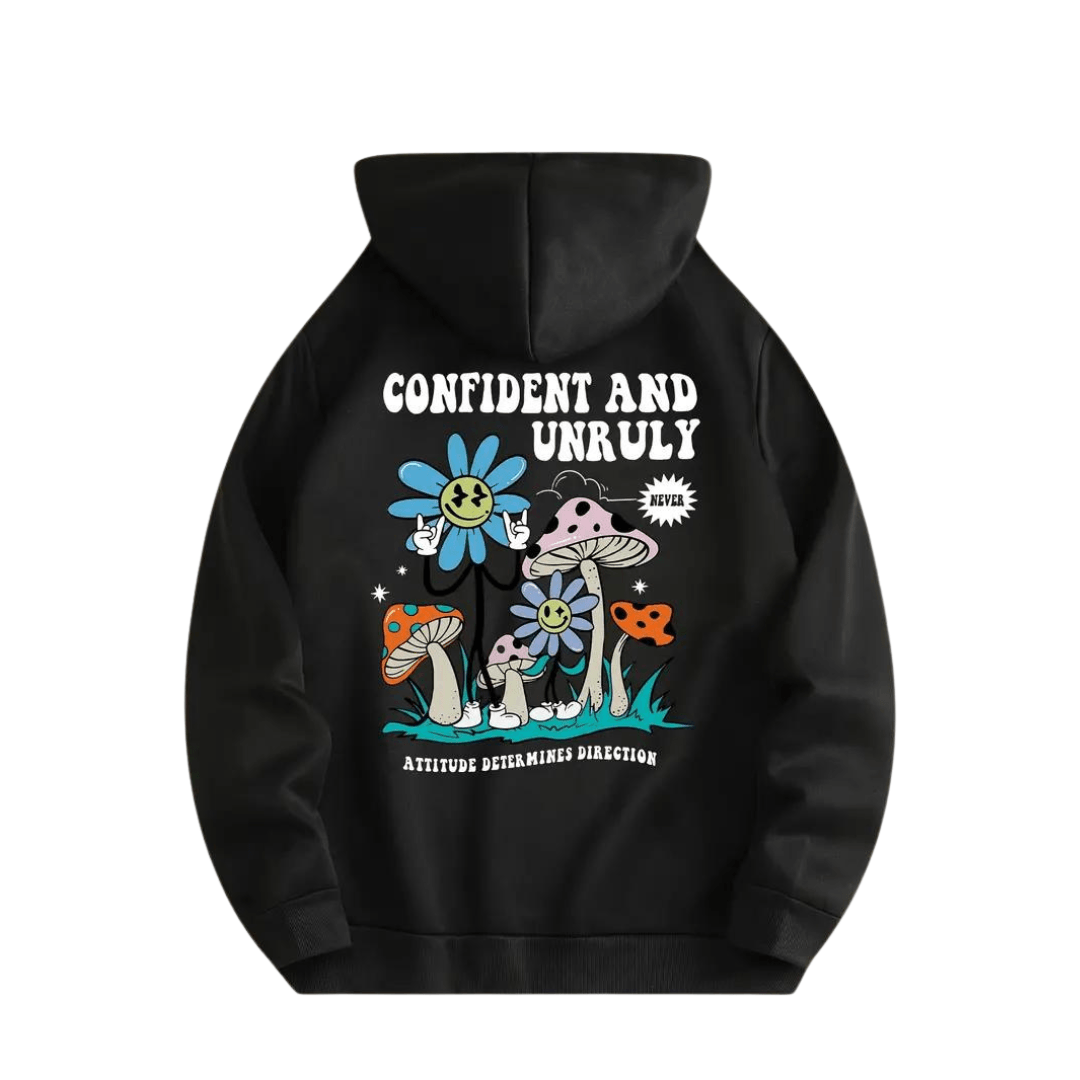 Hoodie "Selbstbewusster & Ungestümer Bunter Pilz" - FestivalStuff