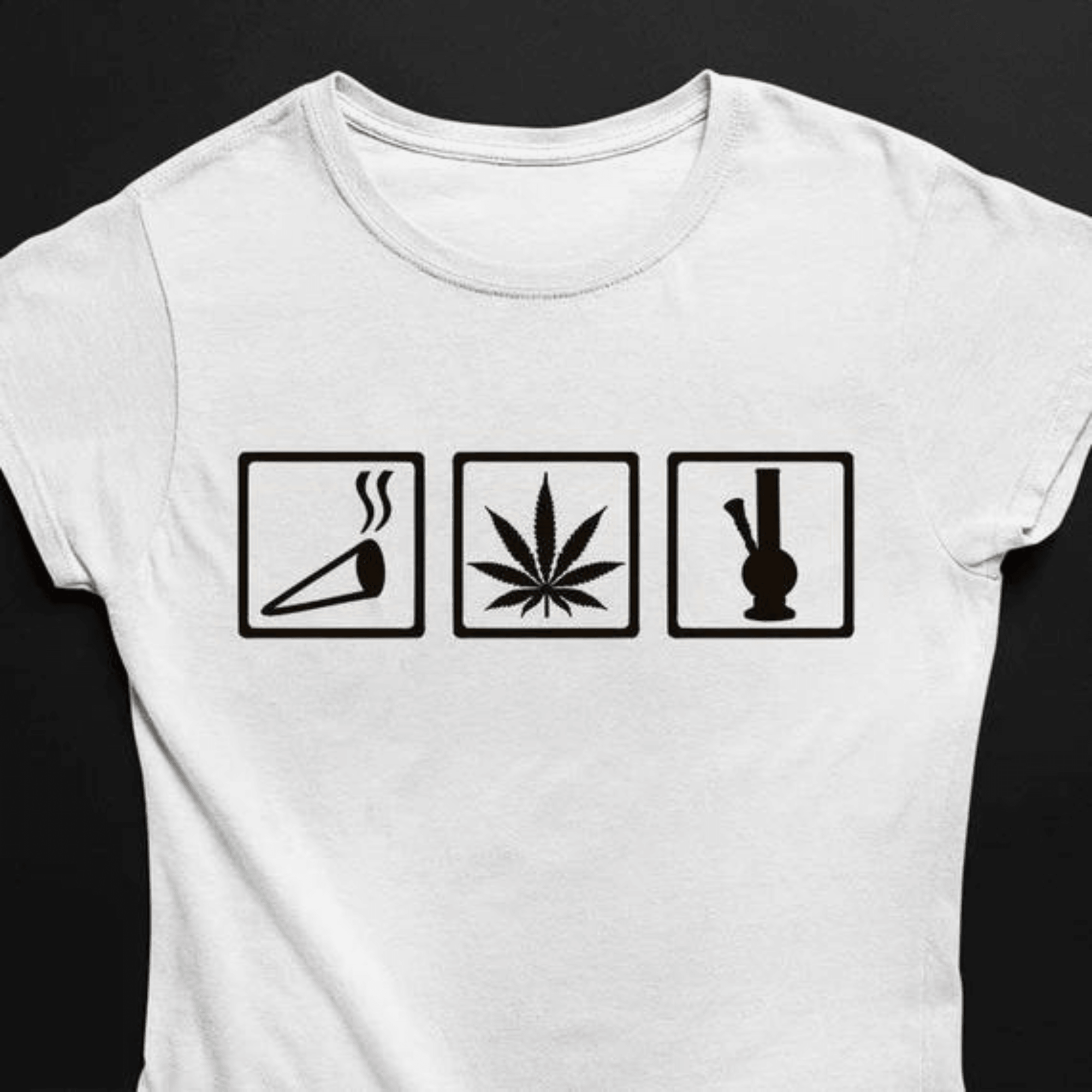 Smoke All Day T-Shirt (schwarz oder weiß / Frauen) - FestivalStuff