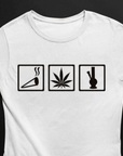 Smoke All Day T-Shirt (schwarz oder weiß / Frauen) - FestivalStuff