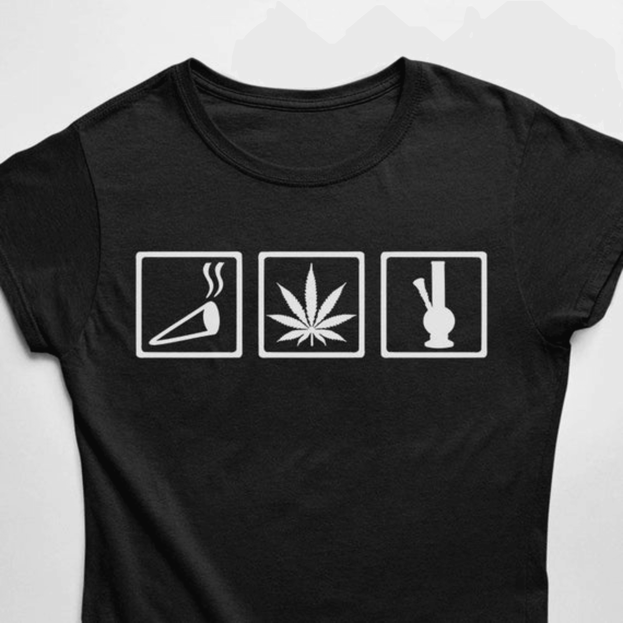 Smoke All Day T-Shirt (schwarz oder weiß / Frauen) - FestivalStuff