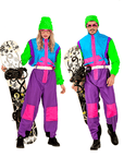 Snowboardfahrer-Kostüm Overall neonfarben