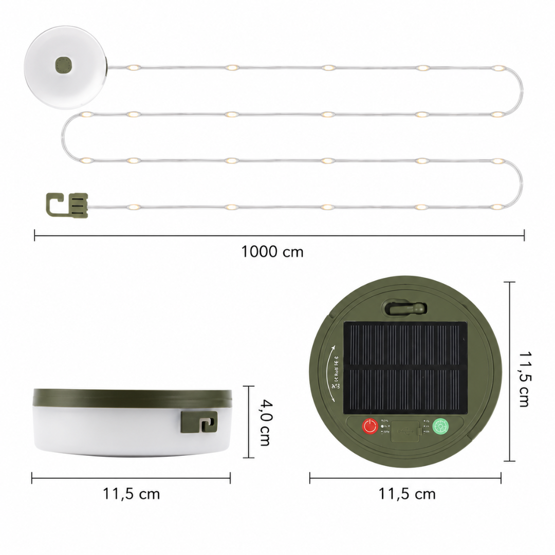 Solar Camping-Lichterkette 10 m Warmweiß