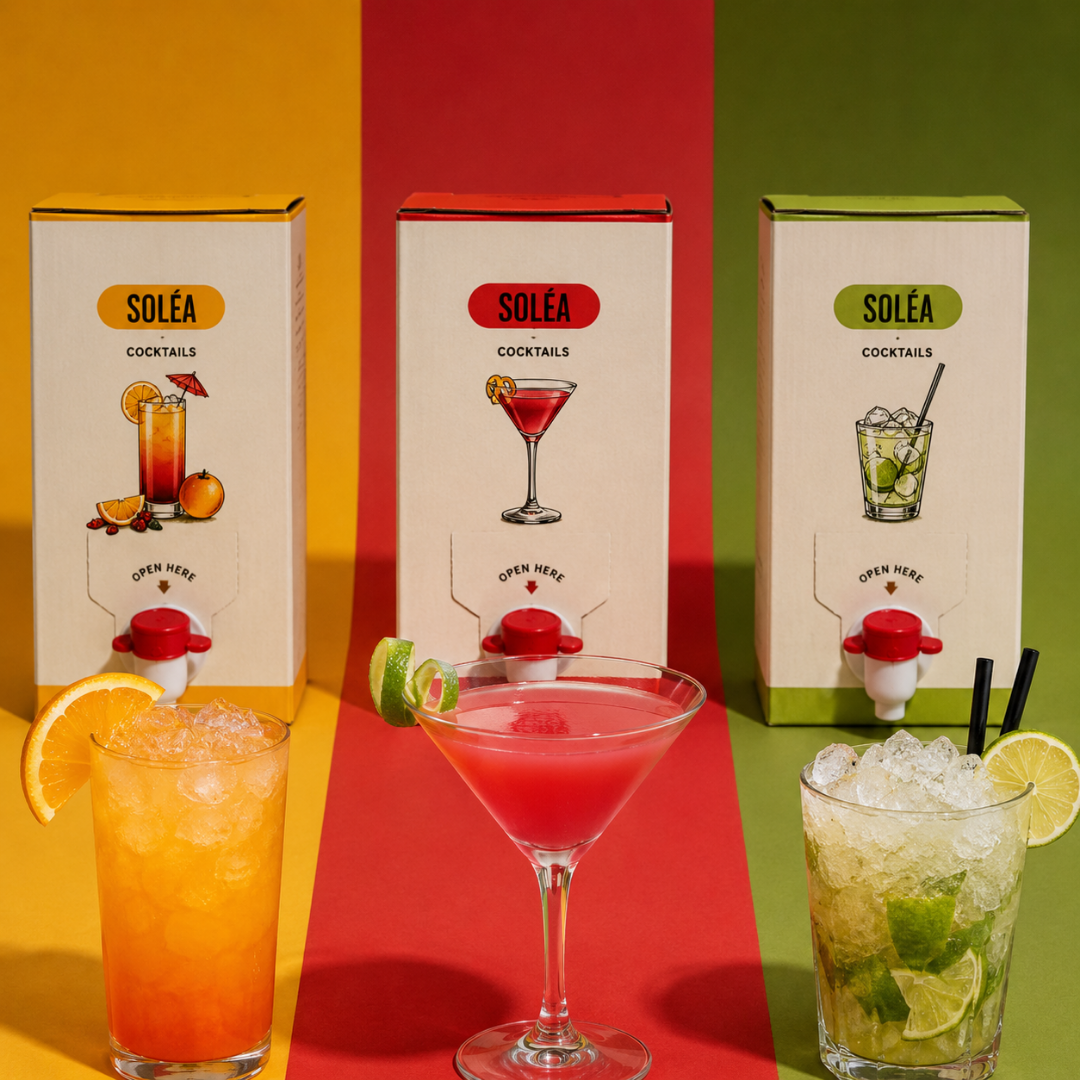 Soléa Cocktail Set 3 x 1,5 l – 3 Sorten mit Zapfhahn
