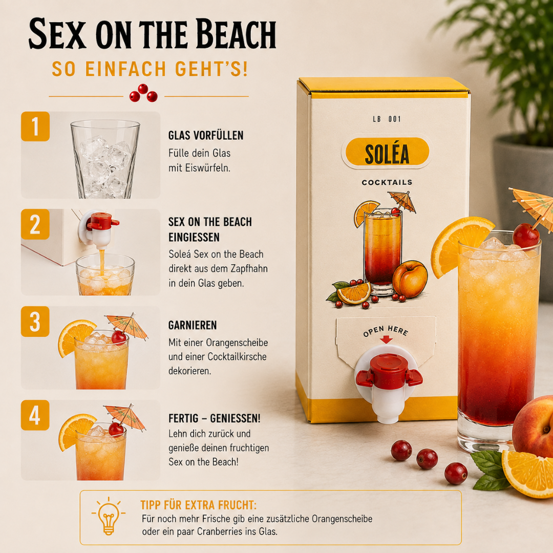 Soléa Cocktail Set 3 x 1,5 l – 3 Sorten mit Zapfhahn