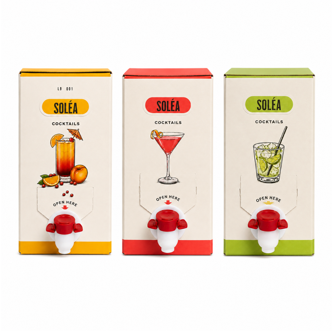 Soléa Cocktail Set 3 x 1,5 l – 3 Sorten mit Zapfhahn