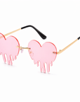 Sonnenbrille Herzform Drip Rosa