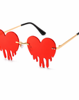 Sonnenbrille Herzform Drip Rot