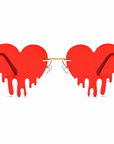 Sonnenbrille Herzform Drip Rot