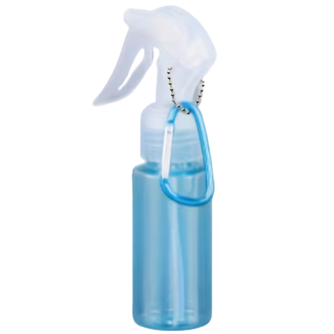Sprühflasche mit Karabiner Hellblau