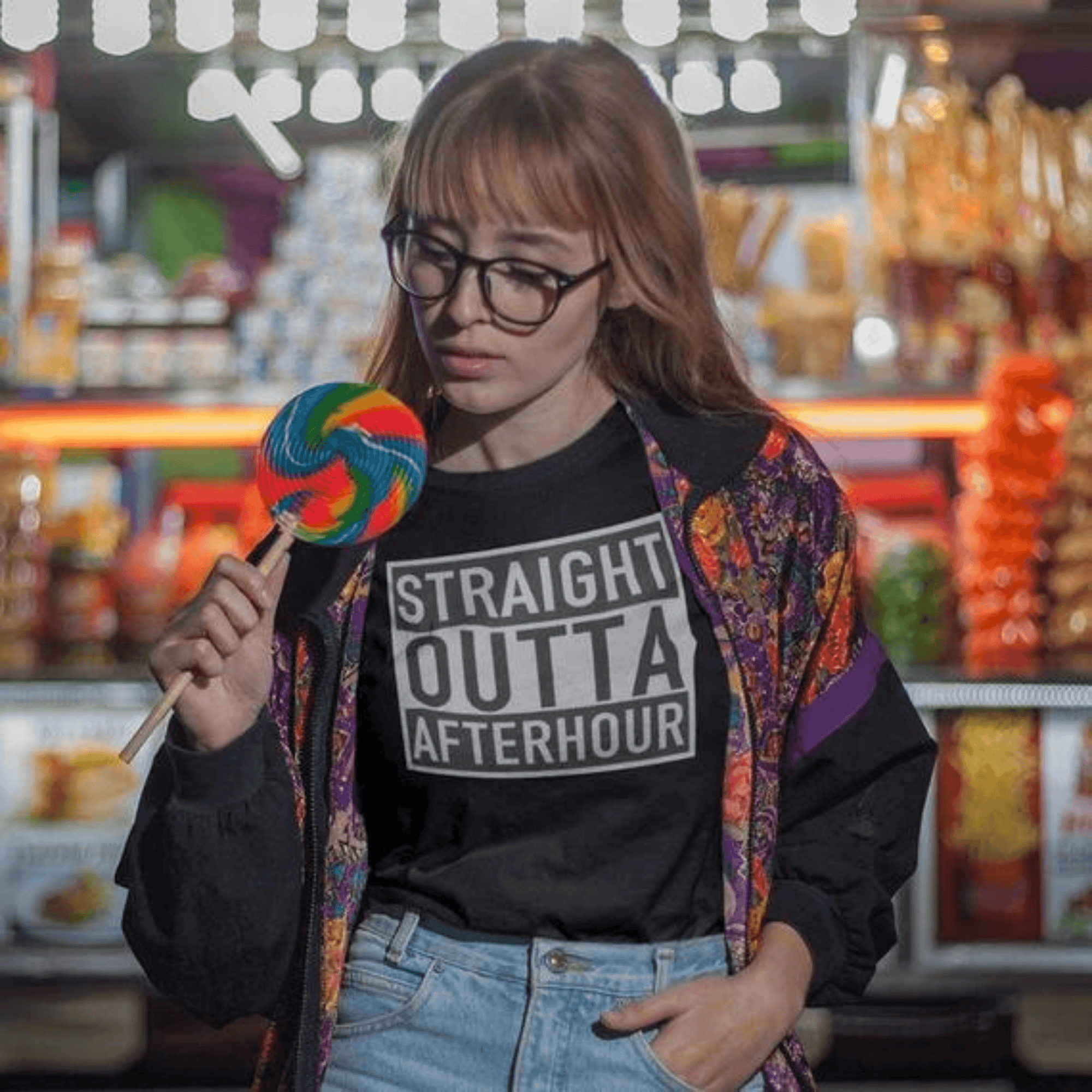 Straight Outta Afterhour T-Shirt (schwarz / Frauen) - FestivalStuff