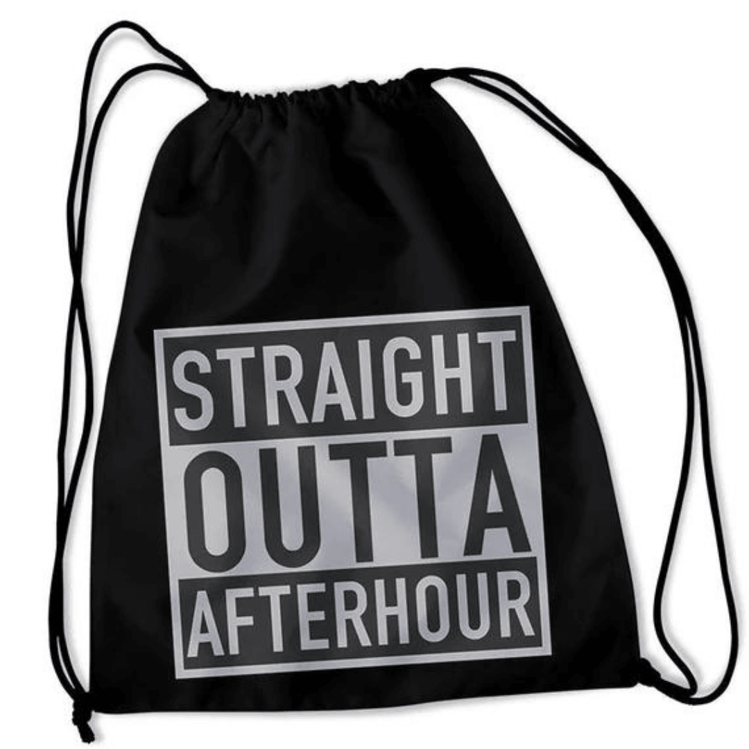 Straight Outta Afterhour Turnbeutel (schwarz) - FestivalStuff