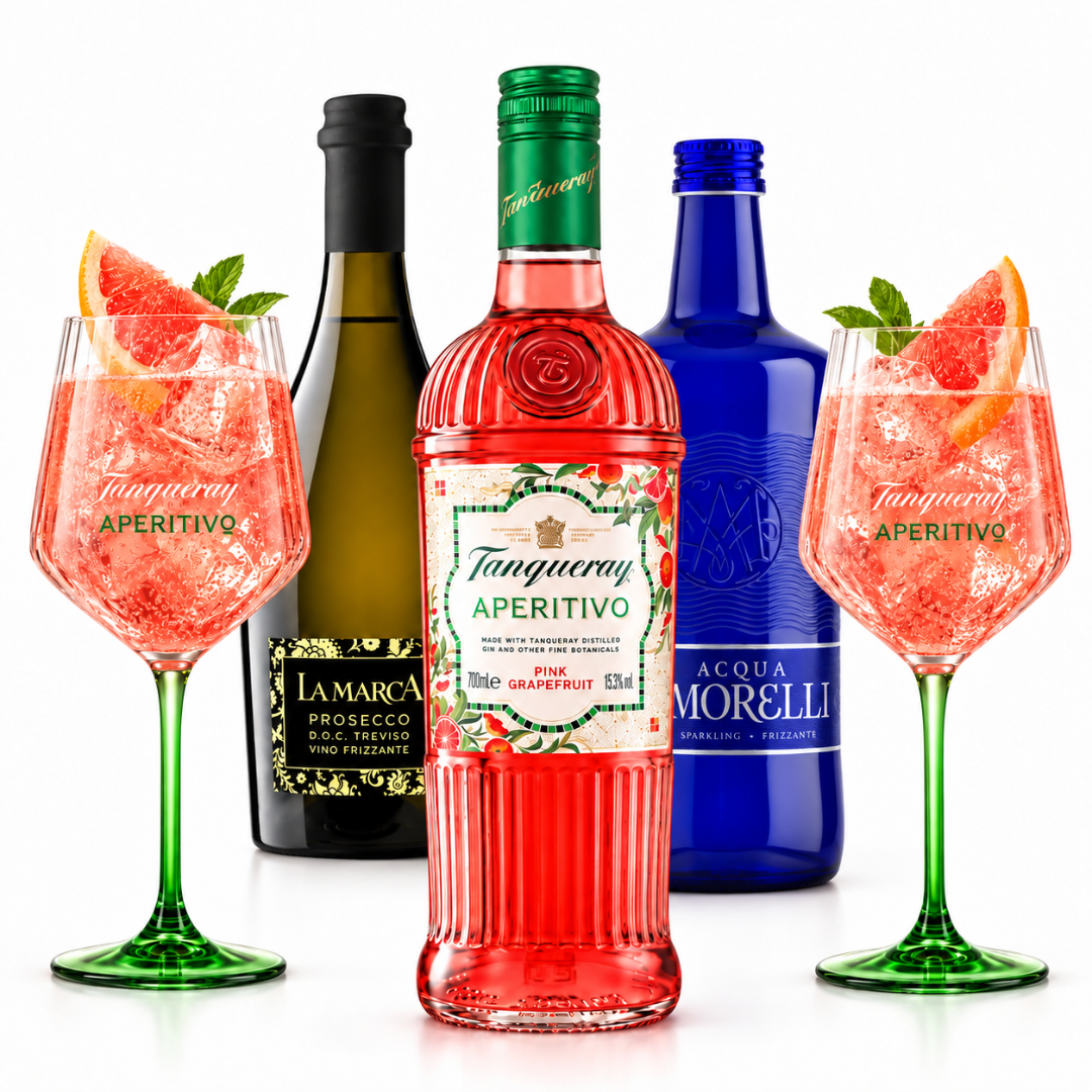 Tanqueray Aperitivo Spritz Set mit Prosecco und 2 Gläsern