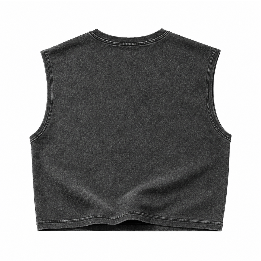 Techno Atzen Cropped Shirt mit Lochnieten