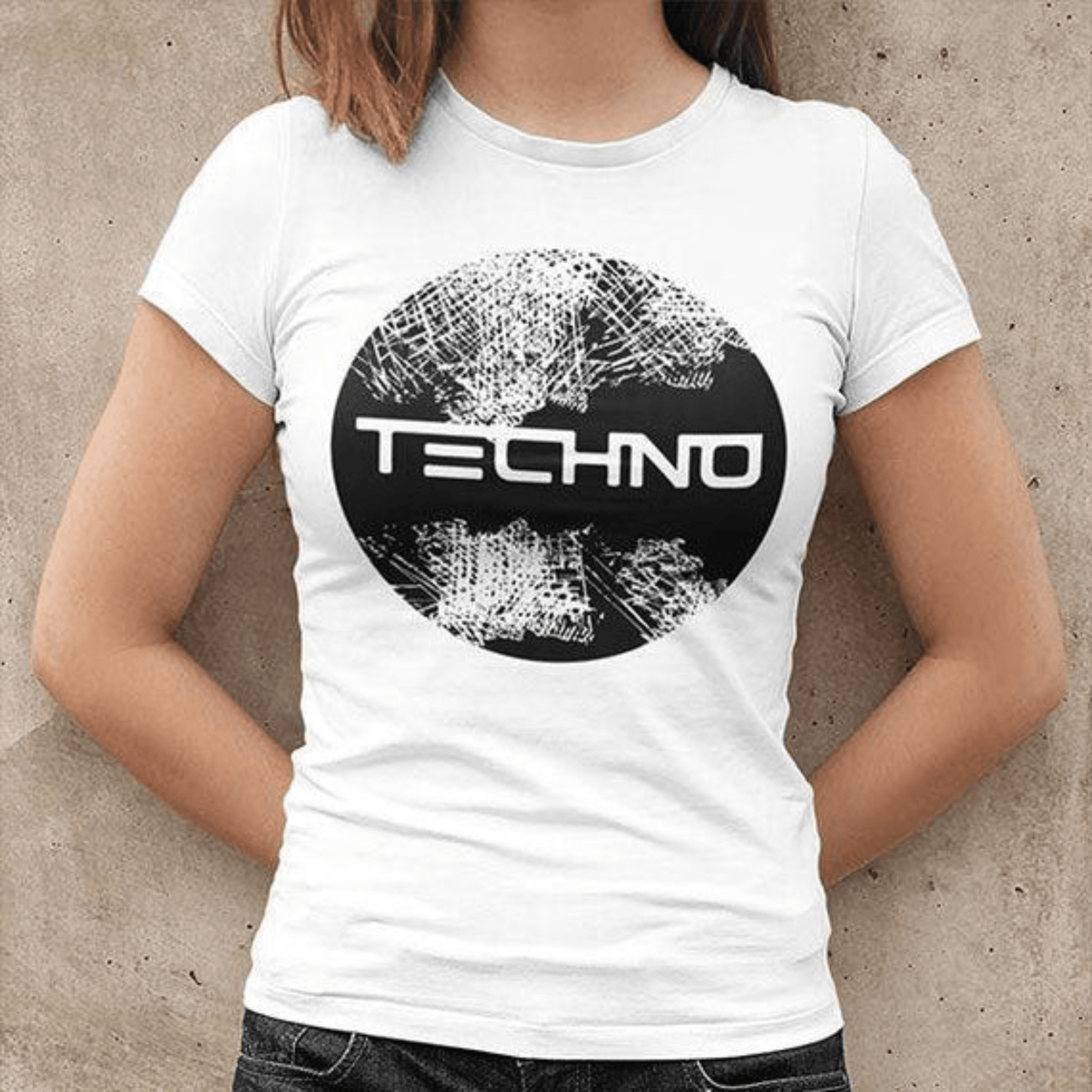 Techno Circle T-Shirt (schwarz oder weiß / Frauen) - FestivalStuff