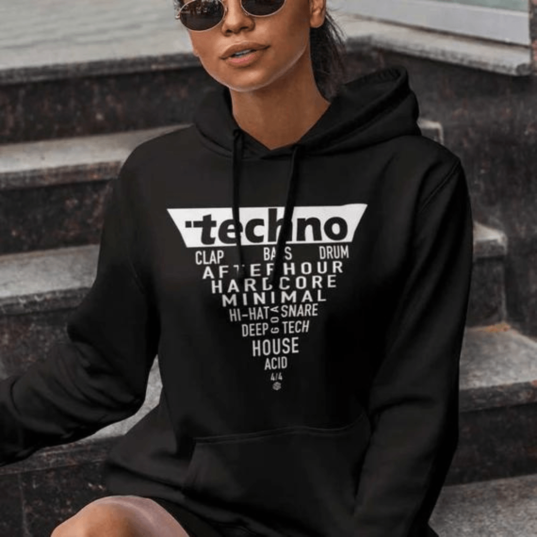 Techno Triangle Premium Hoodie - FestivalStuff