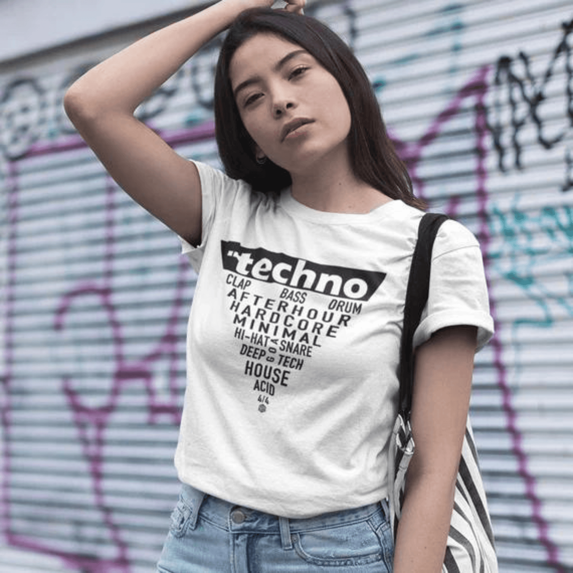 Techno Triangle Premium T-Shirt (schwarz oder weiß / Frauen) - FestivalStuff