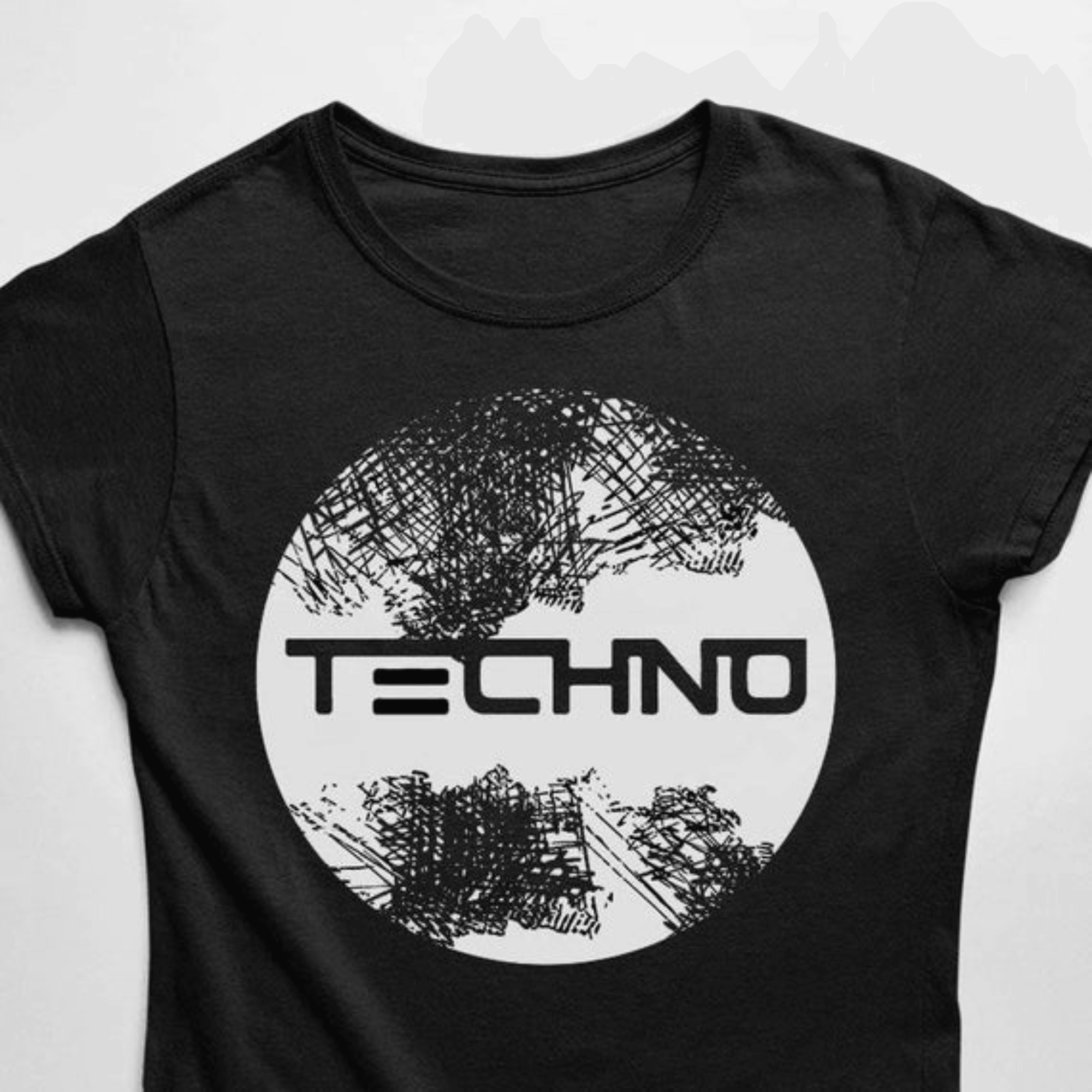 Techno Circle T-Shirt (schwarz oder weiß / Frauen) - FestivalStuff