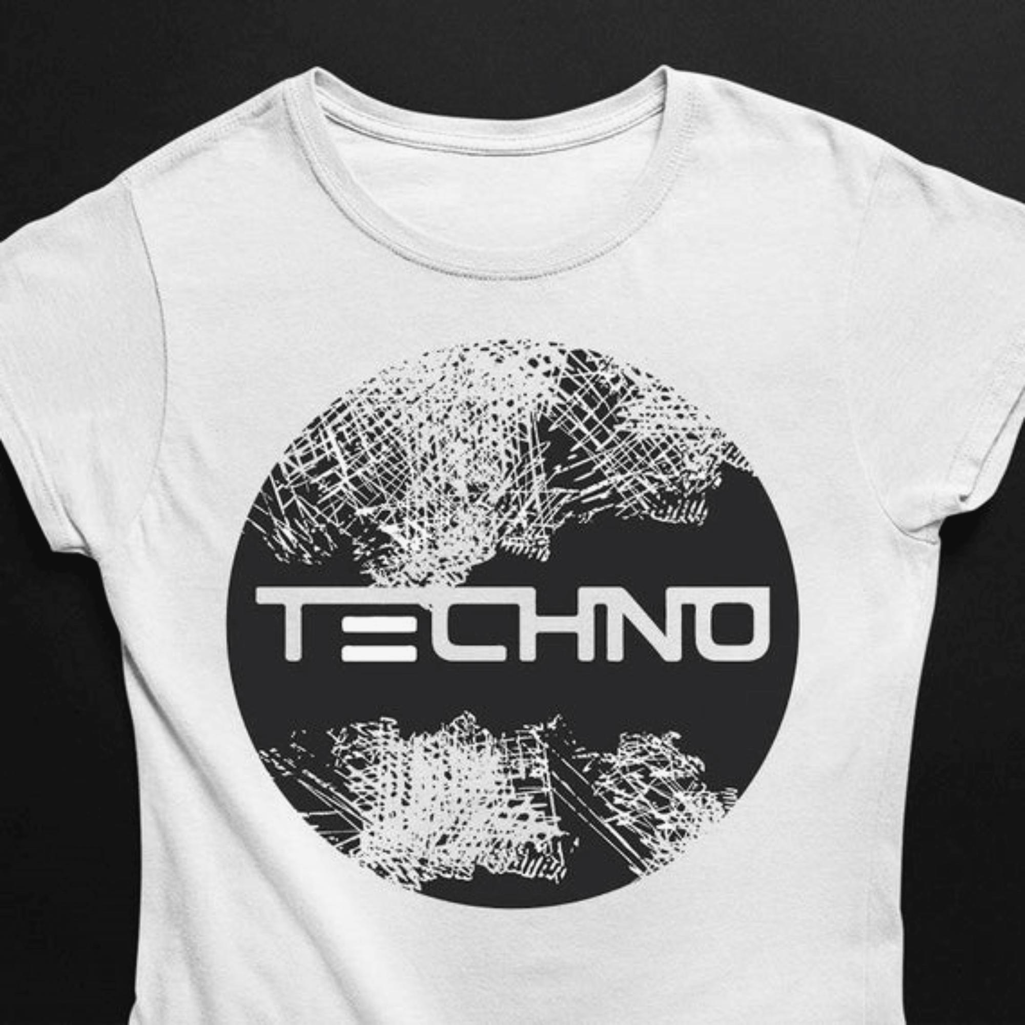 Techno Circle T-Shirt (schwarz oder weiß / Frauen) - FestivalStuff