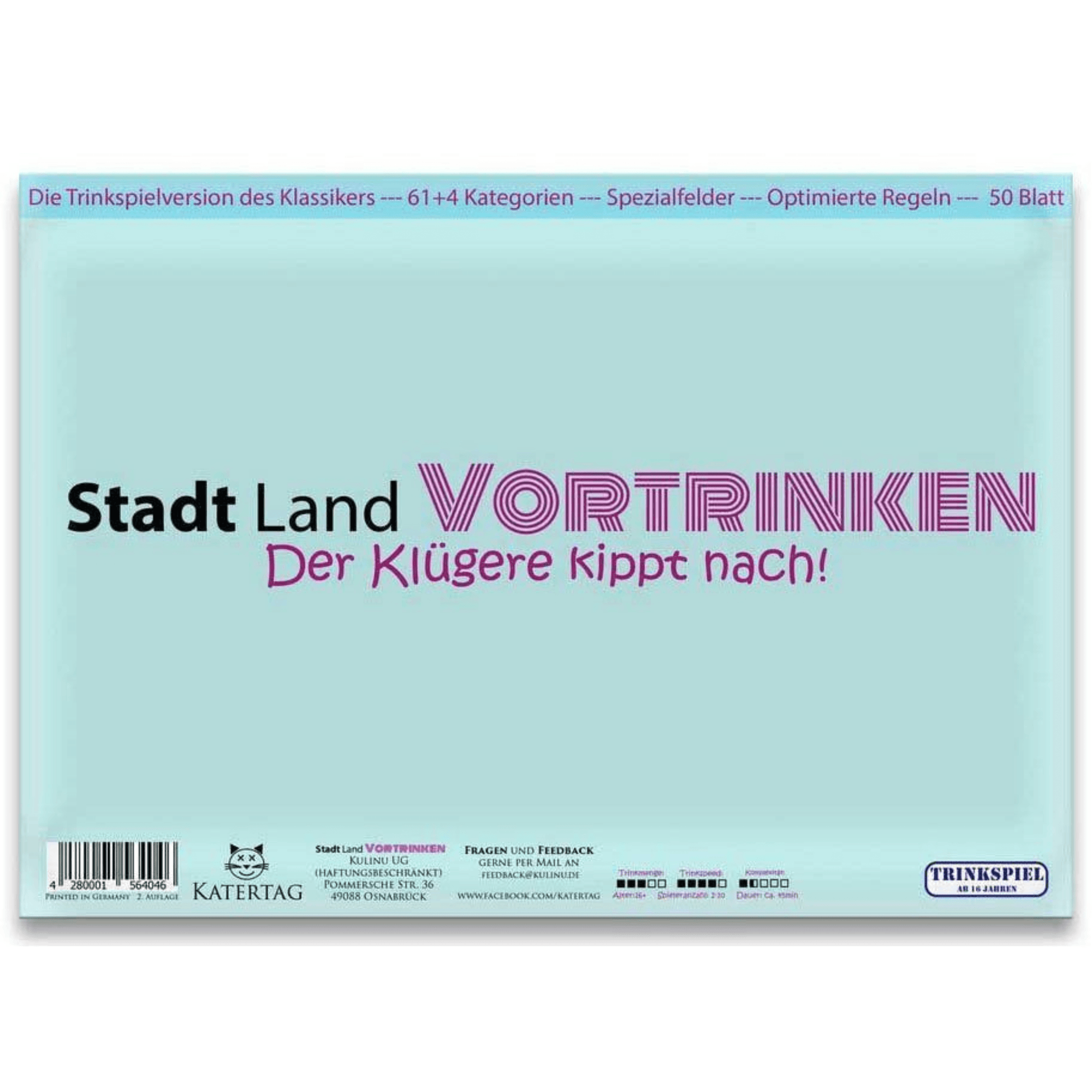 Trinkspiel "Stadt, Land, Vortrinken" - FestivalStuff