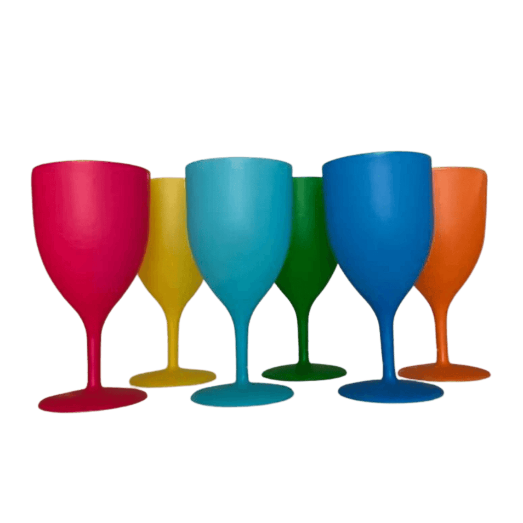 Weingläser Plastik Set 6 Stück bunt - FestivalStuff