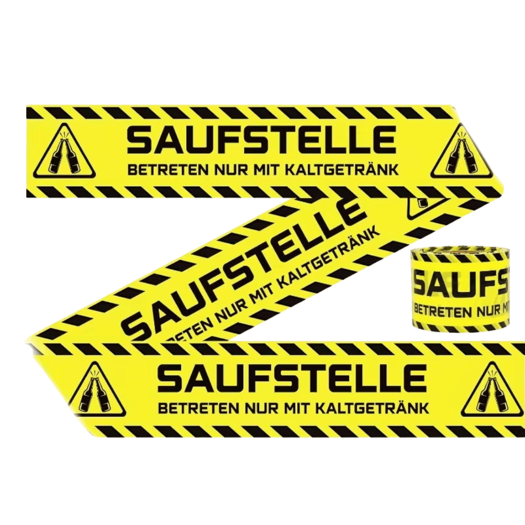 Absperrband Saufstelle 55m Party Banner - FestivalStuff