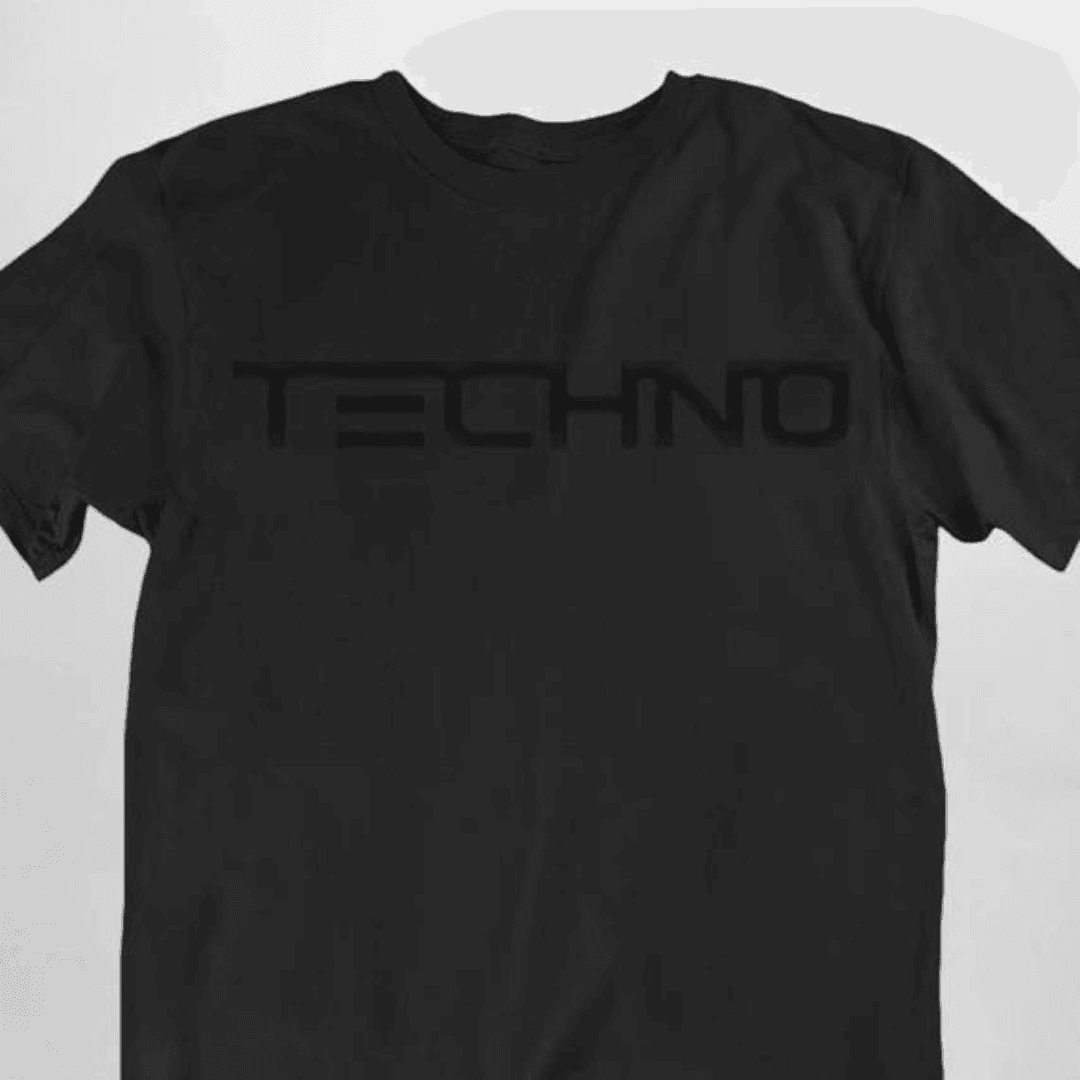 All black Techno T-Shirt (unisex) - FestivalStuff