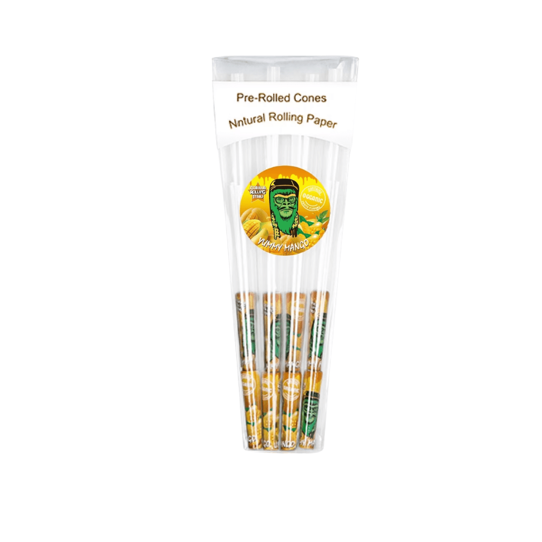 Aromatisierte transparente Pre - Roll Cones Mango - FestivalStuff