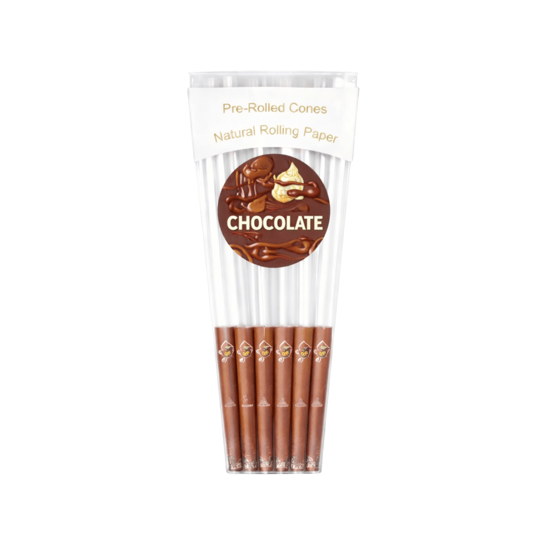 Aromatisierte transparente Pre - Roll Cones Schokolade - FestivalStuff