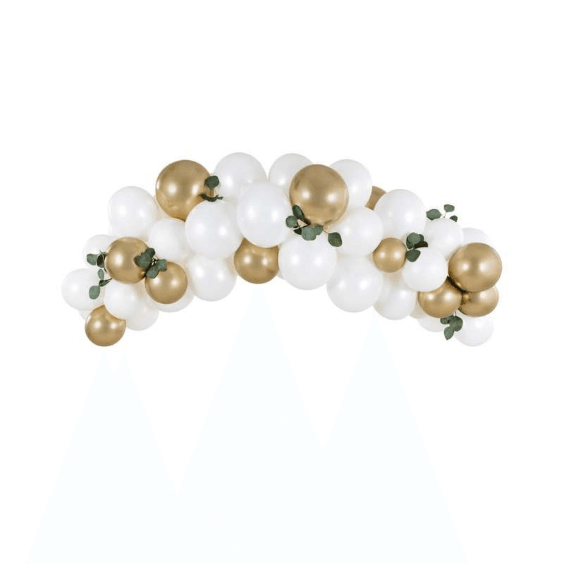 Ballongirlande Weiss, Gold, 200cm - FestivalStuff