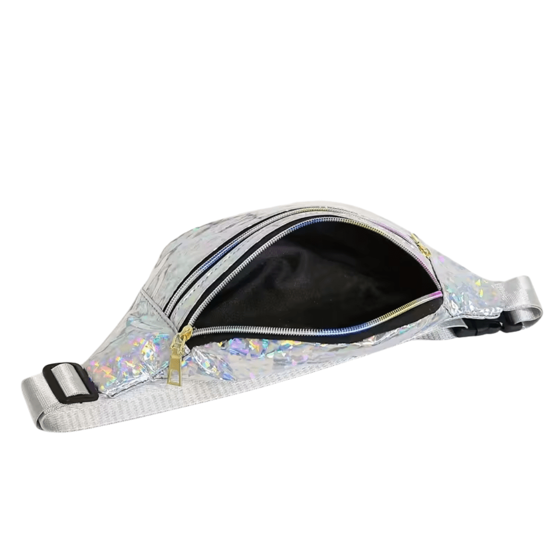 Bauchtasche Glitter Holo Silber - FestivalStuff