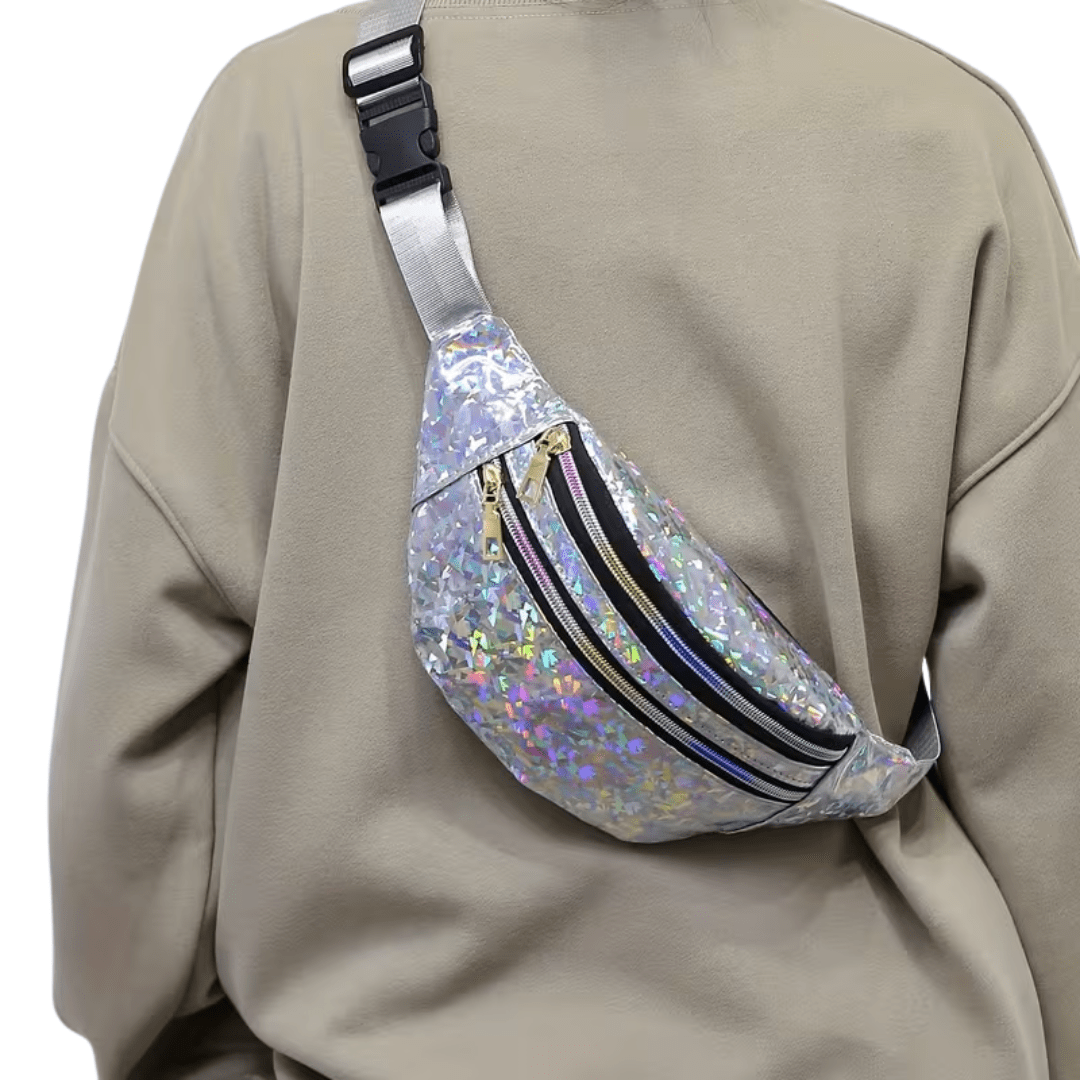 Bauchtasche Glitter Holo Silber - FestivalStuff